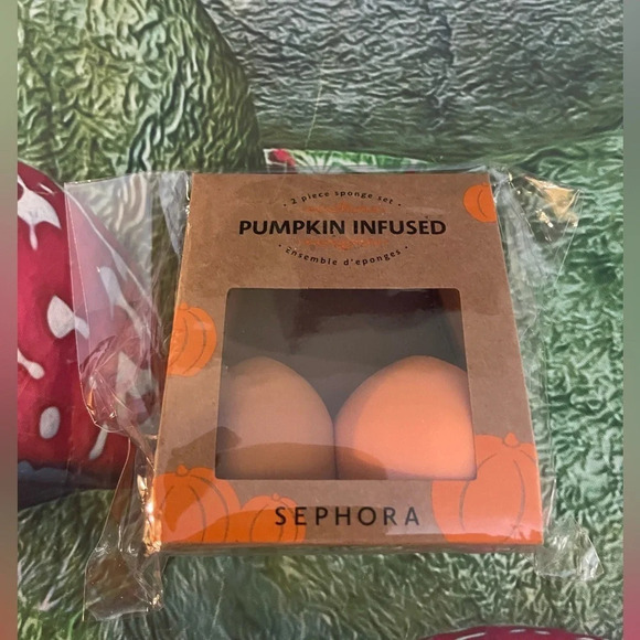 🎉2 x HOST PICK🎉Sephora Mini Pumpkin Infused Sponge Set, NWT - Picture 1 of 5